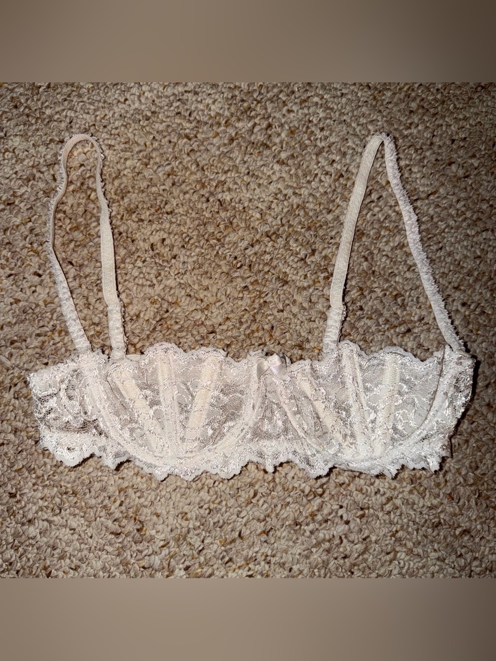Vintage Lace Underwire Bralette White Size 38